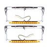 SEPEY Chorme Headlight Bezels with 12" Amber/Amber LED Light Strip