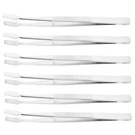 BIUDECO Precision Craft Tweezers Set 6pcs Flat Tweezers for Stamps Coins Jewelry and Diy Projects