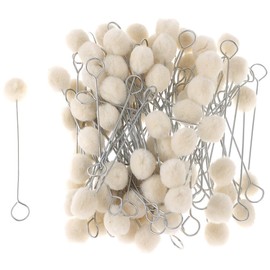 hobbyhub 100 Packs Wool Daubers Ball Brush Leather Dye Tool,Supplies Leather Crafting Tools with Metal Handle for DIY Crafts Projects