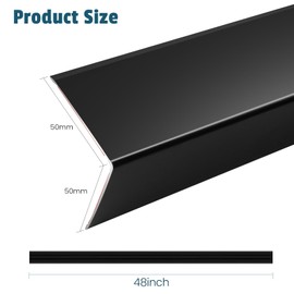 Orechic 4Pcs 48" Black Metal Corner Protector, L-Molding Corner Guards for Walls, Cabinets, Baseboards, Furniture Decorative Trim, Size 48" x 2" (Pack of 4)