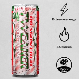Tweaker Energy Drink Pre Workout - Dragon Fruit Flavor, Sugar Free, Low Calorie, 110 mg Caffeine, Clean Energy Drink for Focus & Performance (12 oz, Pack of 12)