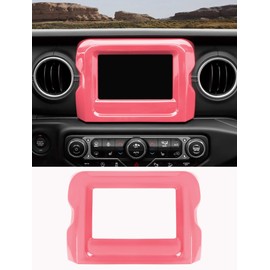 Savadicar Pink Interior Accessories - 7 Inch Touchscreen Panel Trim Cover for 2018-2023 Jeep Wrangler JL JLU 4XE & Gladiator JT - Solid Color Interior Decor Upgrade Option, 1-Piece
