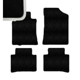 White Edge Custom Fit Front & Rear Carpet Floor Mats, Black, Compatible with Nissan Maxima 2015 2014 2013 2012 2011 2010 2009