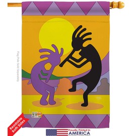 Southwest Kokopelli Garden House Flags Set Regional Desert Cactus Country Succulent Particular Area Small Decorative Gift Yard Banner Double-Sided Made in USA 28 X 40
