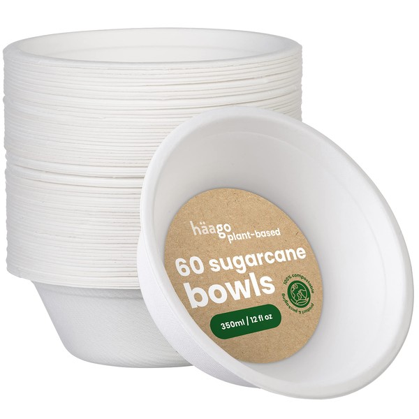 HAAGO - 60 5" Eco-Friendly Premium Small Paper Bowls for