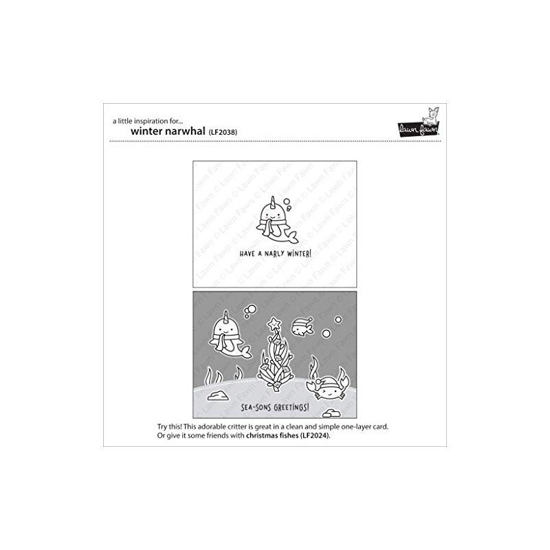 Lawn Fawn Winter Narwhal Clear Stamps
