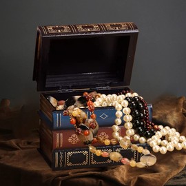 False Book Box 16 x 20 x 14 cm Vintage European Style Old Books Decorative Book Fake Book Storage Box Props Treasure Chest for Shelf Decoration
