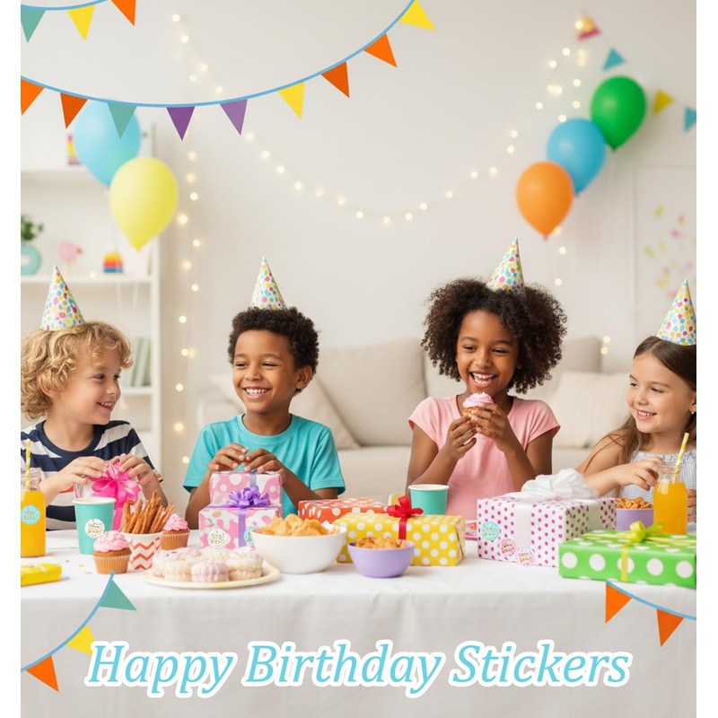 120PCS Happy Birthday Stickers, Birthday Stickers, 10 Sheets
