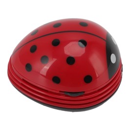 Mini Desktop Vacuum Cleaner Handheld Portable Cartoon Vacuum Paper Scraps Sweeper Red Ladybird