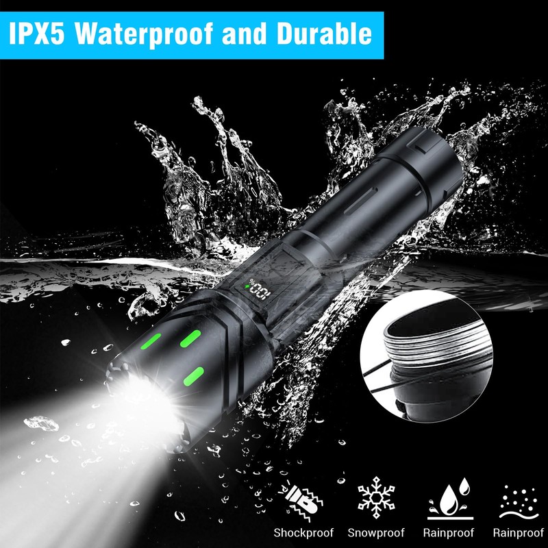 ZARRSON Flashlights High Lumens Rechargeable, LED Super Bright Flash Light,