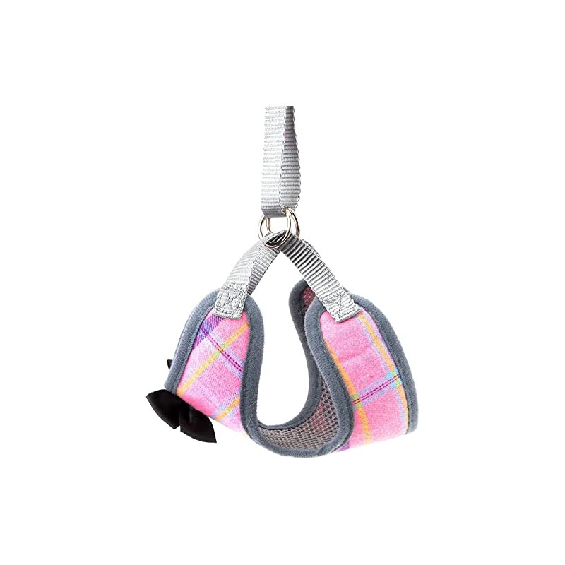 Arnés Ajustable para Gato y Perro, Anti-Escape con Correa (Rosa,M)