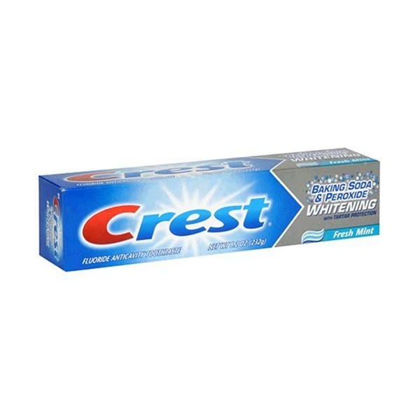Crest Fluoride Anticavity Toothpaste, Baking Soda & Peroxide Whitening with Tartar Protection, Fresh Mint, 8.2 oz tube