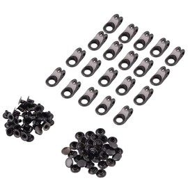 Walfront 20 Pcs/Lot Boot Hooks Lace Fittings with Rivets Camp Hike Climbing Repair Shoes Buckles Hooks Accessories(Grey)