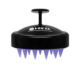 Cepillo de masaje para cuero cabelludo Heeta, cepillo de silicona para aplicar champú, negro, Negro