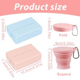 EIH1 Travel Pill Box Portable Pill Case with Magnetic Foldable Pill Box with 1 Foldable Drinking Cup