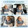 Inflatable Neck Pillow, U-Shaped Travel Pillow with Adjustable Snap Grey
