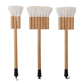 3Pcs/Set Carbonized Bamboo Handle Flat Paint Brushes Flat Goat Hair Hake Watercolor Paint Artist Art Supplies