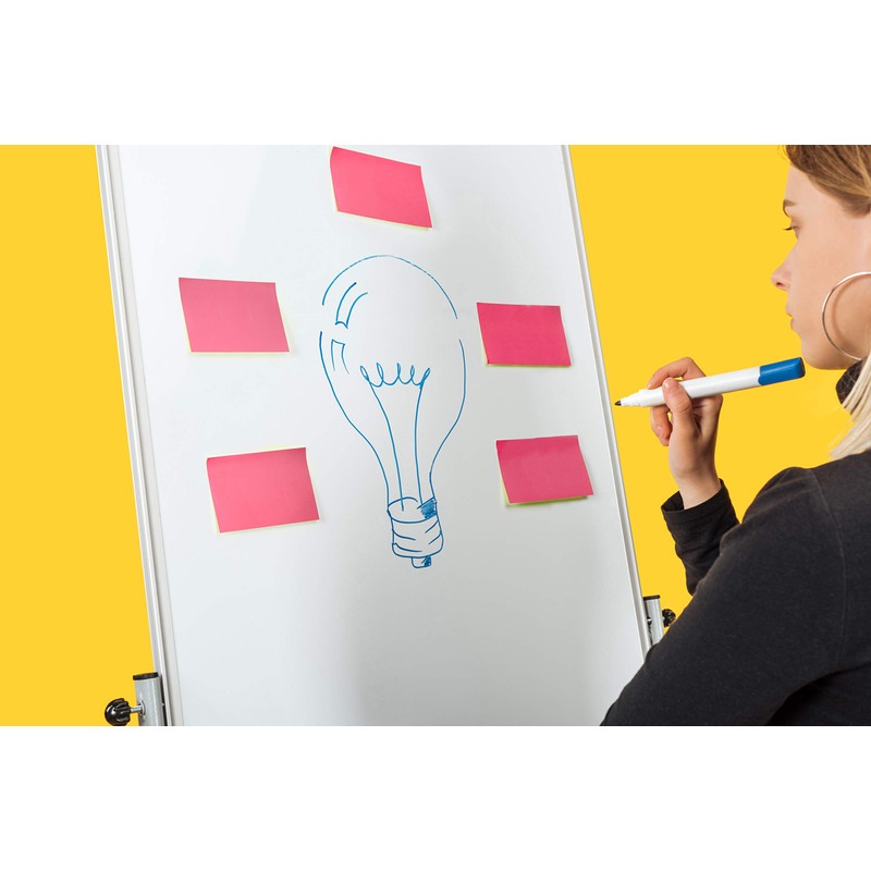 3 Pads of 100 Neon Pink Sticky Notes 76mm x