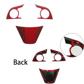 KEALAS 3PCS ABS Red Steering Wheel Button Cover Sticker Interior Decoration Sticker Accessories Trim for Toyota Camry 2018 2019 2020 2021 2022 2023 2024,for Toyota Avolon 2019 2020 2021 2022
