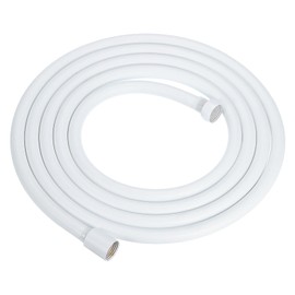 uxcell Shower Hose 118 Inches PVC Hose Replacement Flex Hoses Extension Handheld Shower Anti-Kink Designed with Brass Insert for Bathing, White