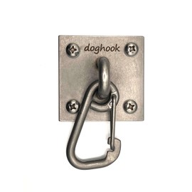 Doghook Canine Hitch: Secure Dog Leash Wall Hook with Stainless Steel & ABS Mounting Plate – Practical and Efficient Leash Management for Your Furry Companions, Large with Clip