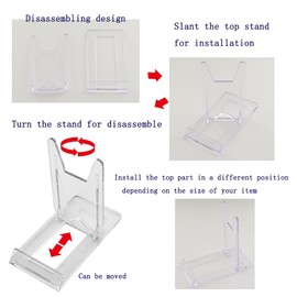 Two Part Adjustable Clear Acrylic Plastic Display Stand Easel (set of 6)