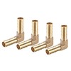 sourcing map Pack of 4 8 mm Barbed Brass 90°