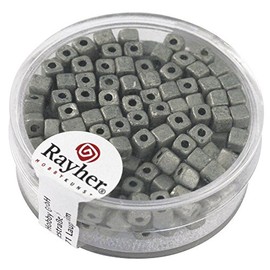 RAYHER Metallic Cube Beads 15-g Box 3.4 mm Anthracite Matt