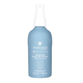 Hairitage Don’t Wait Up Anti Dandruff Overnight Scalp Relief Scalp Mist - For Dry, Itchy Scalp - Calms Irritated Scalp - Absorbs Quickly - Formulated with Aloe Vera + Peppermint, 4 Fl Oz