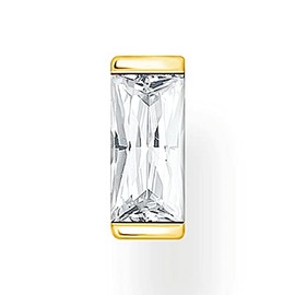 Thomas Sabo Single Stud Earrings White Stone 925 Sterling Silver H2185, Sterling Silver, Not applicable