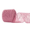 2.5 Inches Light Pink Mesh Glitter Wired Ribbon 10 Yards