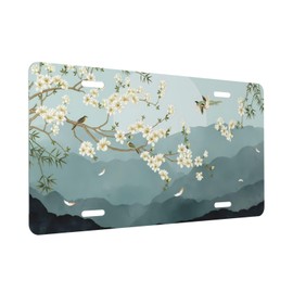 Retro Flowers License Plate,Women's Day License Plate, 6" X 12" Metal Novelty Car License Plate Funny License Plate Front License Plate Decorations -07