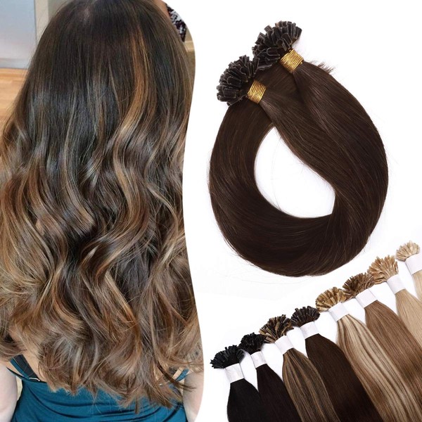 20 inch Pre Bonded Human Hair Extensions 200 Strands 100%