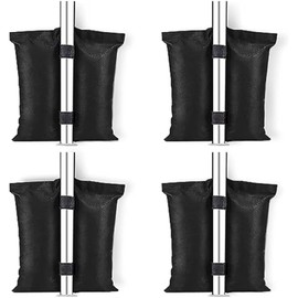 AKOFIC 4 Pack Gazebo Weights Bags, Industrial Heavy Duty Grade 800D Weights for Gazebo Legs with Velcro Straps, Double-Pocket Sandbags for Pop up Canopy Tent Sun Shades, Umbrella, Trampolines Weighted