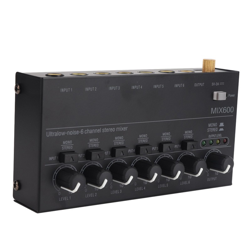 Sound Mixer Ultra Compact Metal Low Noise 6 Channel Stereo