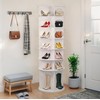 Aosute 360° Rotating Shoe Storage Tower, White, 7-Tier Display Rack