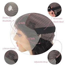 Human Hair Wig Pre Plucked 13x4 Straight Closure Wigs Breathable And Comfortable Closure Lace Front Brazilian Hair Wigs Straight Human Hair for Women 18 Inch