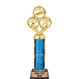 Crown Awards 11" Triathlon Trophies - Gold Triathlon Trophy with Customized Text