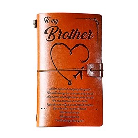 PRSTENLY Gifts for Brother Leather Journal, to My Brother Gifts 140 Page Refillable Journal Notebooks, Birthday Christmas Gifts for Brother from Sister Brother
