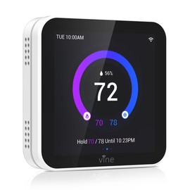 vine Smart Thermostat Larger Color Screen Thermostats for Home Heat and AC, 7 Day Programmable WiFi Thermostat App Control Compatible with Alexa and Google Assistant, C-Wire Required