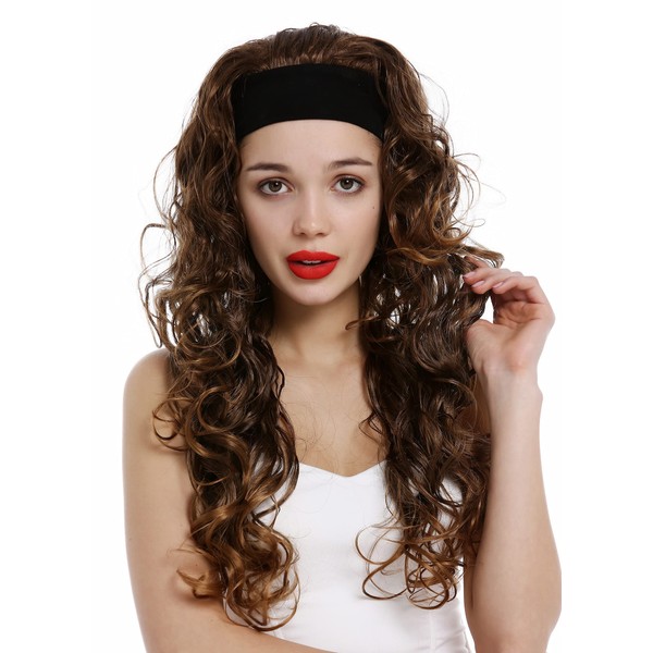 WIG ME UP - VK-27-6T27 Women's Wig on Headband Long Curly Curly Voluminous Brown Blonde Highlighted