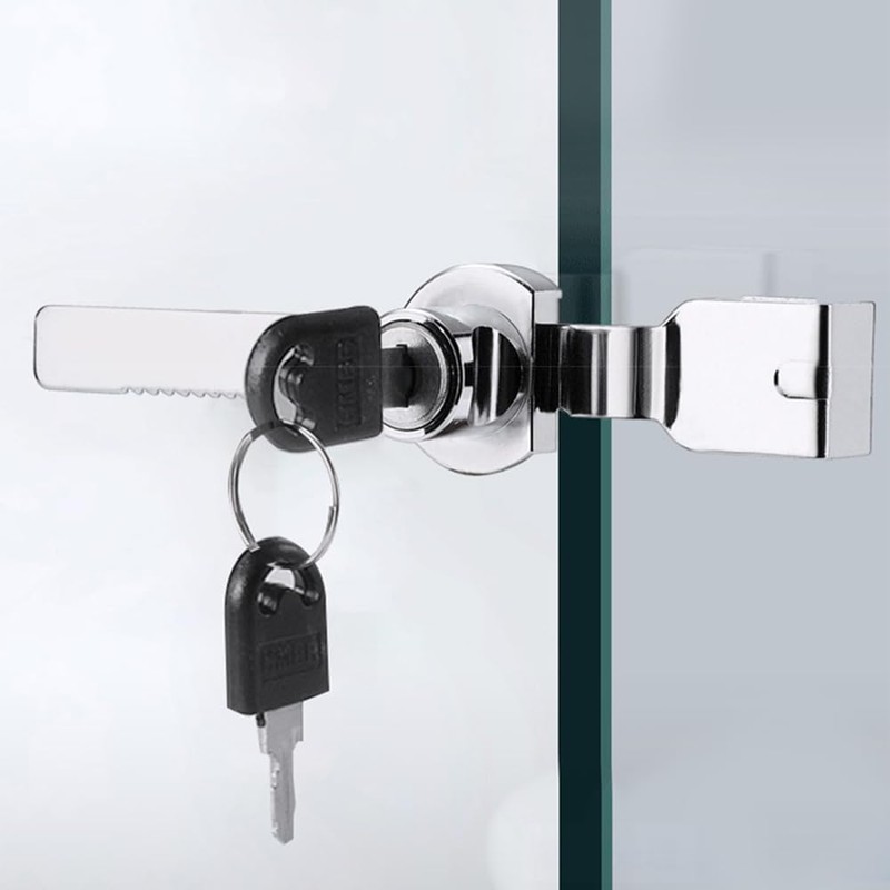 4Pcs Sliding Glass Door Ratchet Lock, Keyed Alike Showcase Display