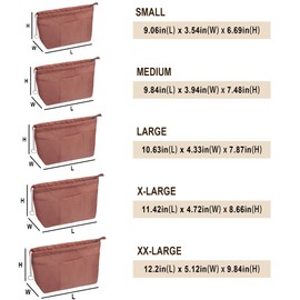 Vercord Purse Insert Organizers for Tote Handbag Bag in Bag with Zipper Liner Bag Organizer for Women 14 pockets