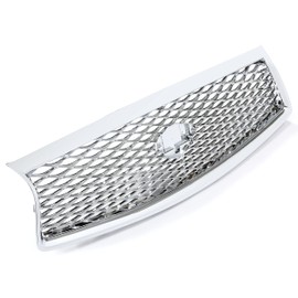 KUAFU Front Bumper Grille Compatible With 2014-2017 Infiniti Q50 All Models Center Grill Hood Mesh Conversion Kit Chrome