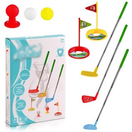 Kids Golf Clubs Set, Golf Toddler Games Set, Indoor Toddler Golf Set with 3 Golf Cubs, Golf Clubs Outdoor Toys for Training/School/Family