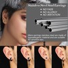 JeweBella 15Pairs Mens Earrings Stainless Steel Silver Black Stud Earrings