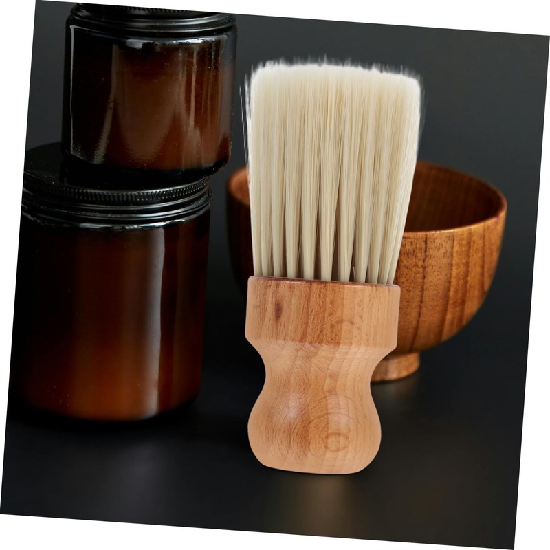 Mikinona Barber Hair Brush Face Cleaning Brush Wooden Handle Professional