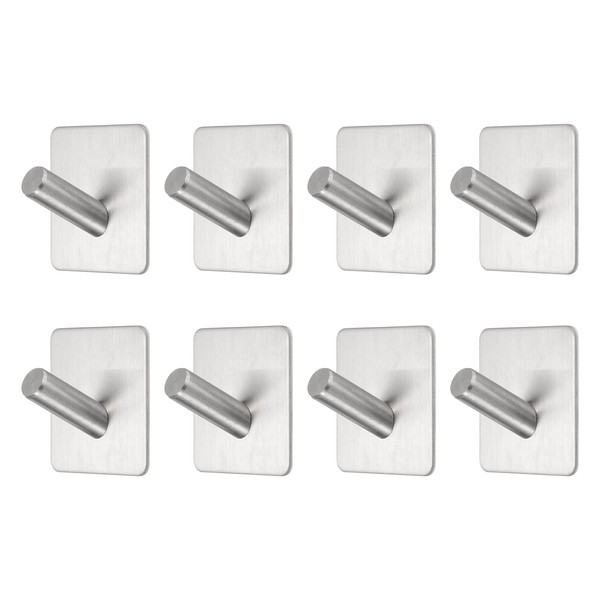 HARFINGTON 8pcs Self Adhesive Hook Waterproof Stainless Steel Shower Racks