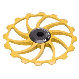 Keenso Pulley Wheel, 16T Rear Derailleur Road Bikes Ceramic Bearing Pulley Wheel Parts(Gold) and Spare Parts