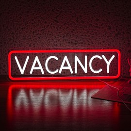 STOERNEON Vacancy Neon Sign, Neon Sign For Business Hotel Hostel Sign Room Vacancy Sign Wall Decor Artled Bar Sign Backdrop Lights Led Business Signs Creative Neon Lights Signs Usb Powered